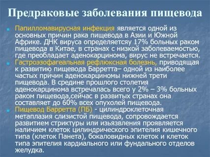 Заболеваемость пищевода