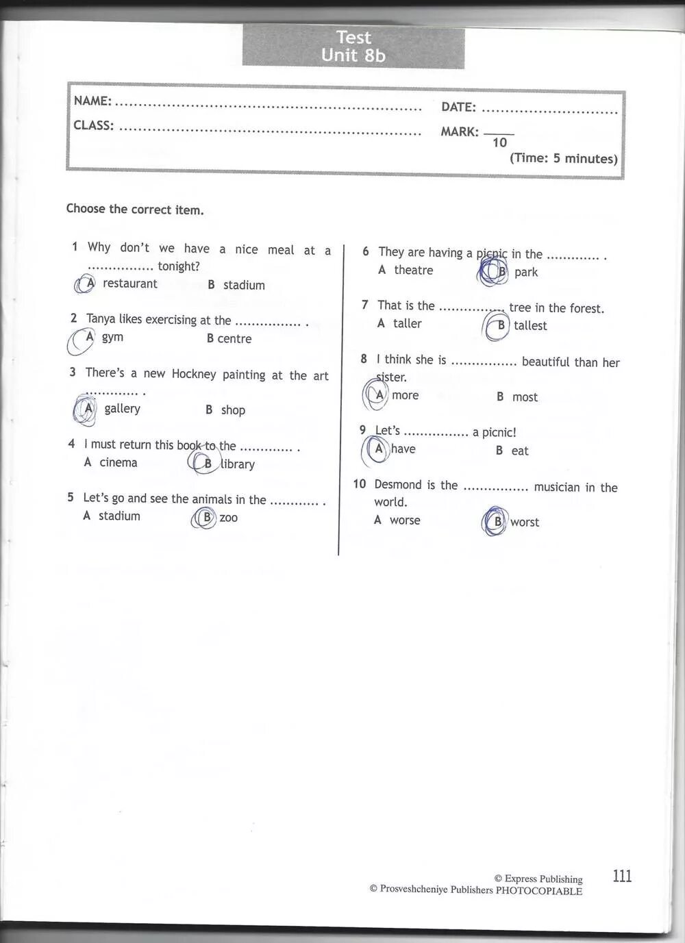 Ваулина ответы 6. Test Unit 7b 6 класс ответы. Test Unit 6c 5 класс. Test Unit 6 6 класс. Test Unit 8b 5 класс ответы.