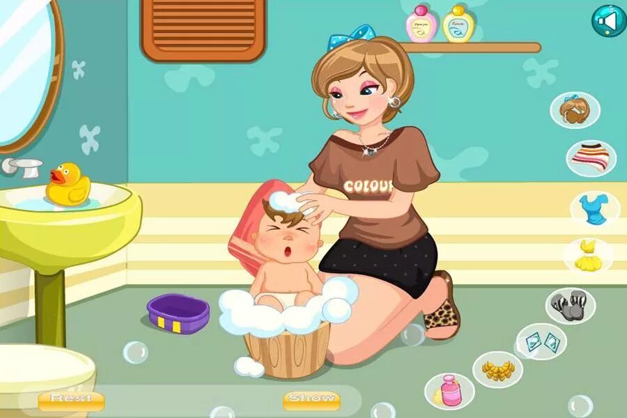 Baby Bathing игра. Игра Baby fun Bathing. Играют в ванной. Bath time game. Игра успокой малыша