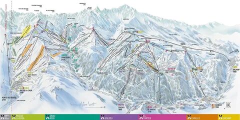 Схема трасс в Андорре (Ski map Andorra) .