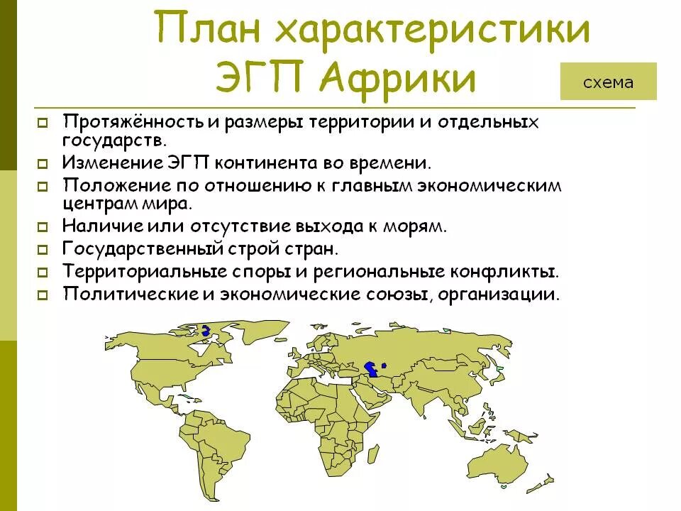 ЭГП Африки. План характеристика экономико географического положения. План характеристики ЭГП Африки. Особенности ЭГП Африки.