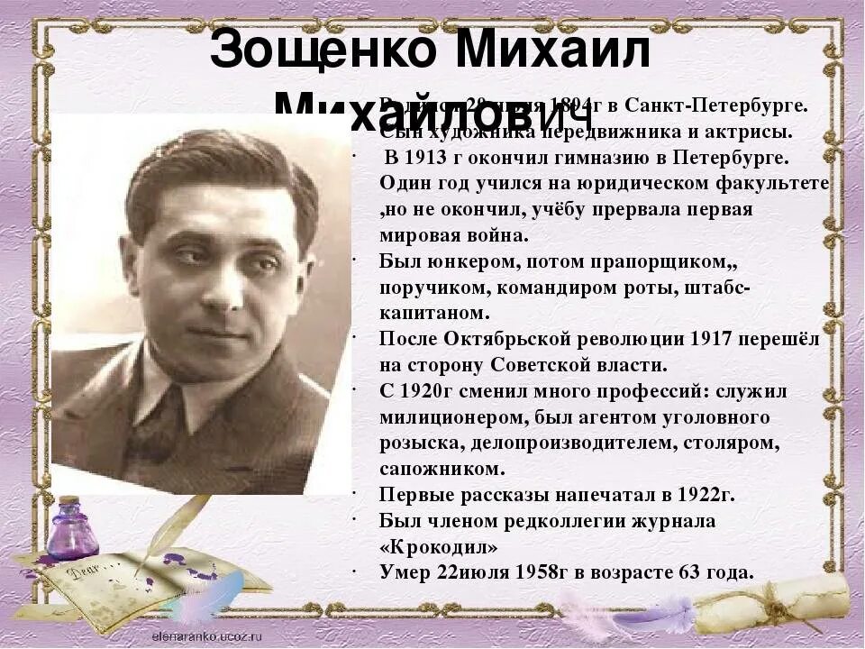 М зощенко детям 3 класс. Сообщение о м Зощенко 3 класс.