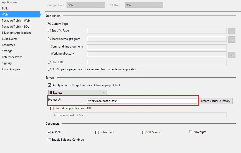 Как поменять url. Project url что это. url. iis express. unable to create project.