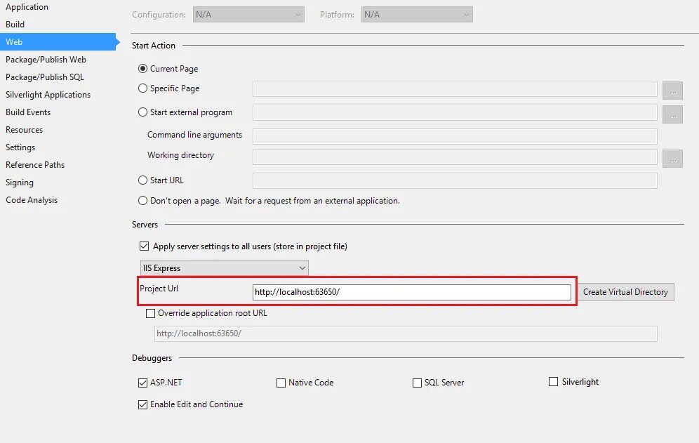 Project URL что это. IIS Express. Как создать app configuration. Website or application URL*. Asp url
