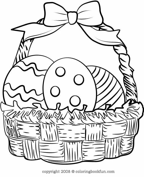 Рисунок на пасху карандашом. Раскраска Пасха. Рисунок на Пасху. Корзинка с пасхальными яйцами раскраска. Корзина с яйцами раскраска.