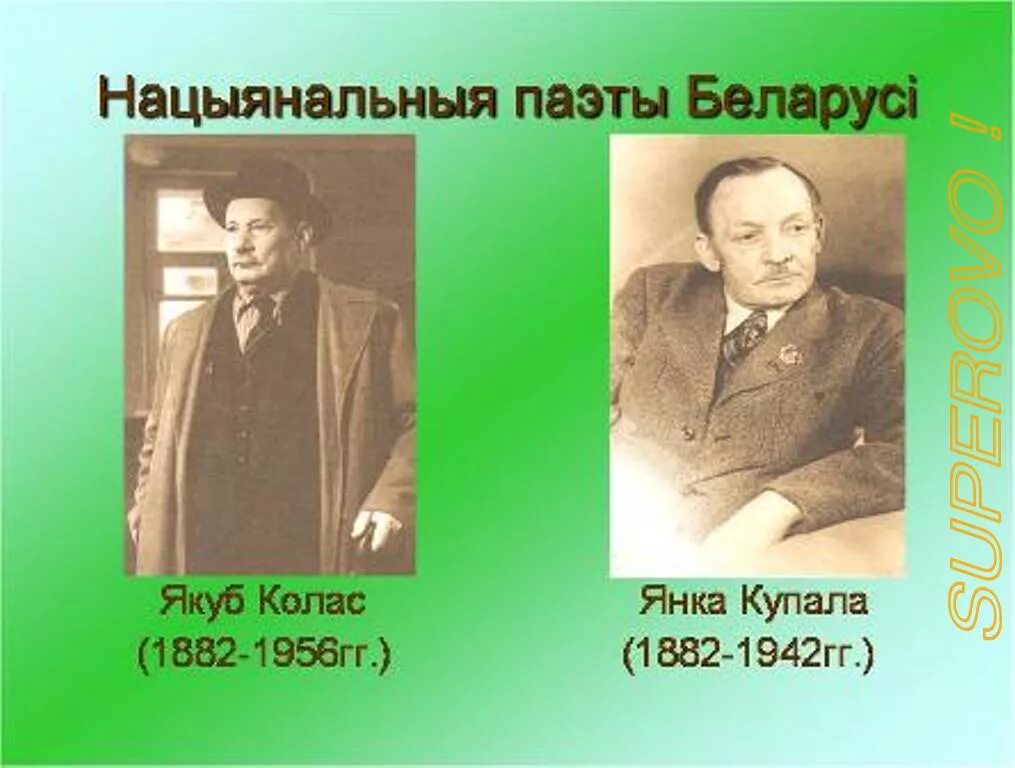 Настоящие имена янки купалы и якуба коласа. Портрет Якуба Колоса и Янки Купалы. Я Колас.