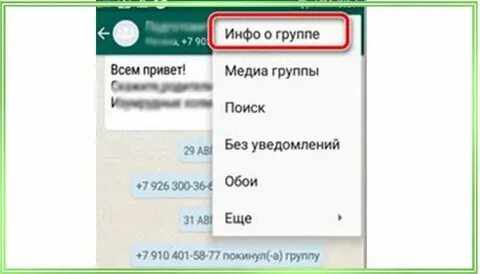Удалить человека в whatsapp