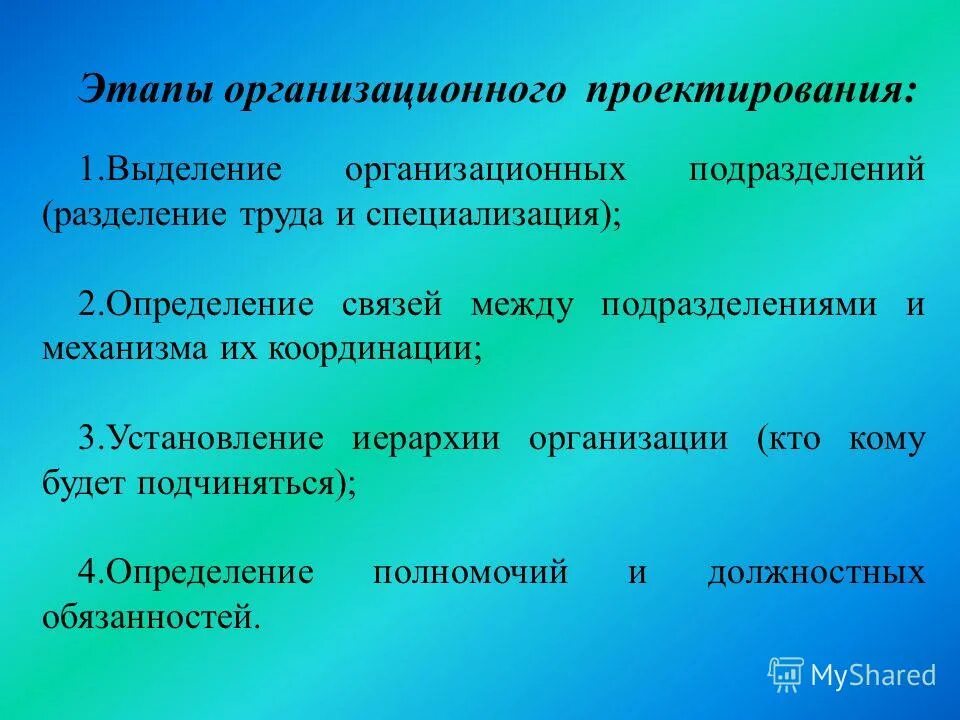 Организационный этап выборов