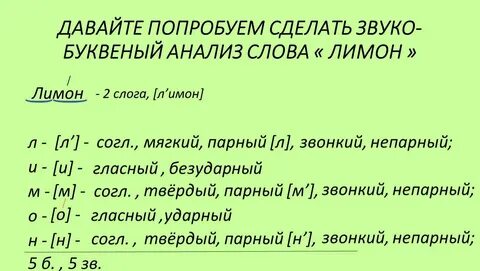 Лимонов разбор слова