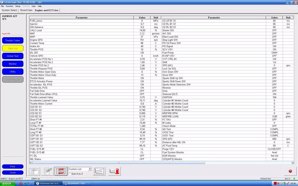 Параметры тойота авенсис. Параметры диагностики двигателя Тойота 1az-Fe. Тойота Королла 120 эталонные показания датчиков. Авенсис т250 2.0 диагностические параметры МАФ. Эталонные показатели диагностики автомобиля Mitsubishi Lancer 2 литра.