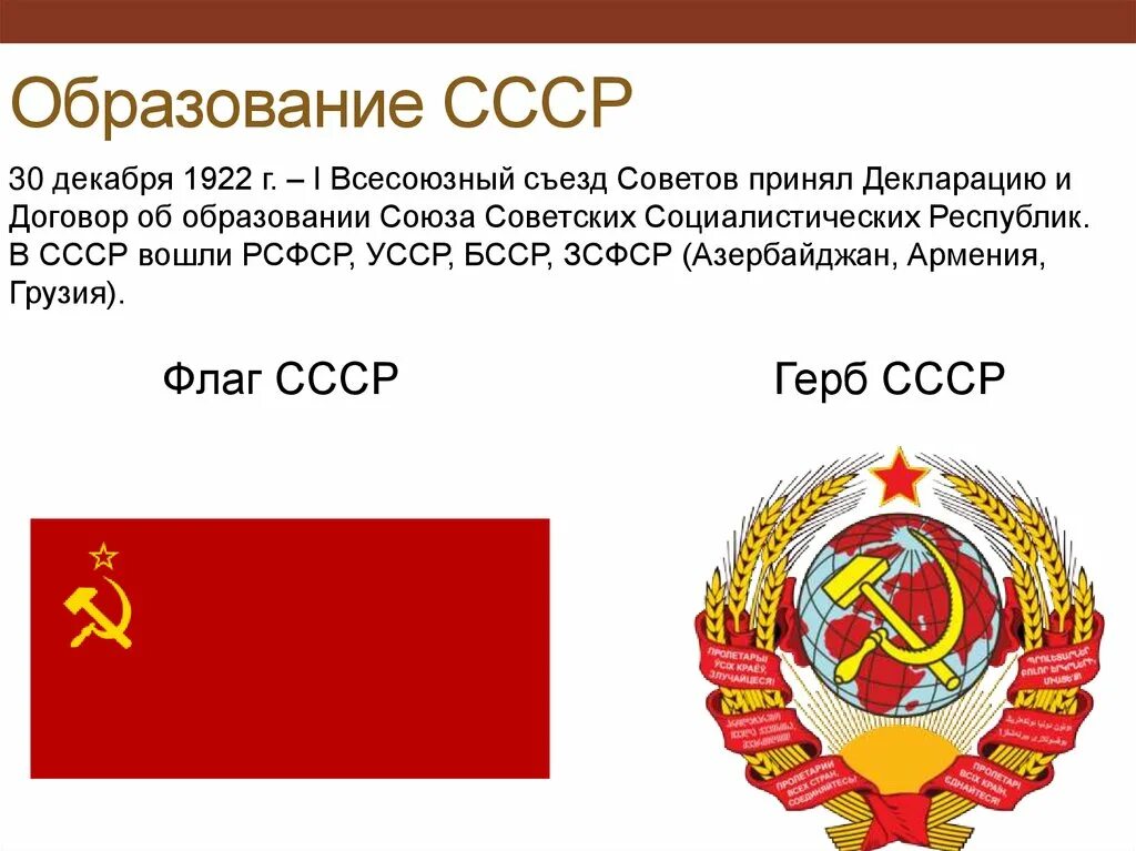 Образование ссср