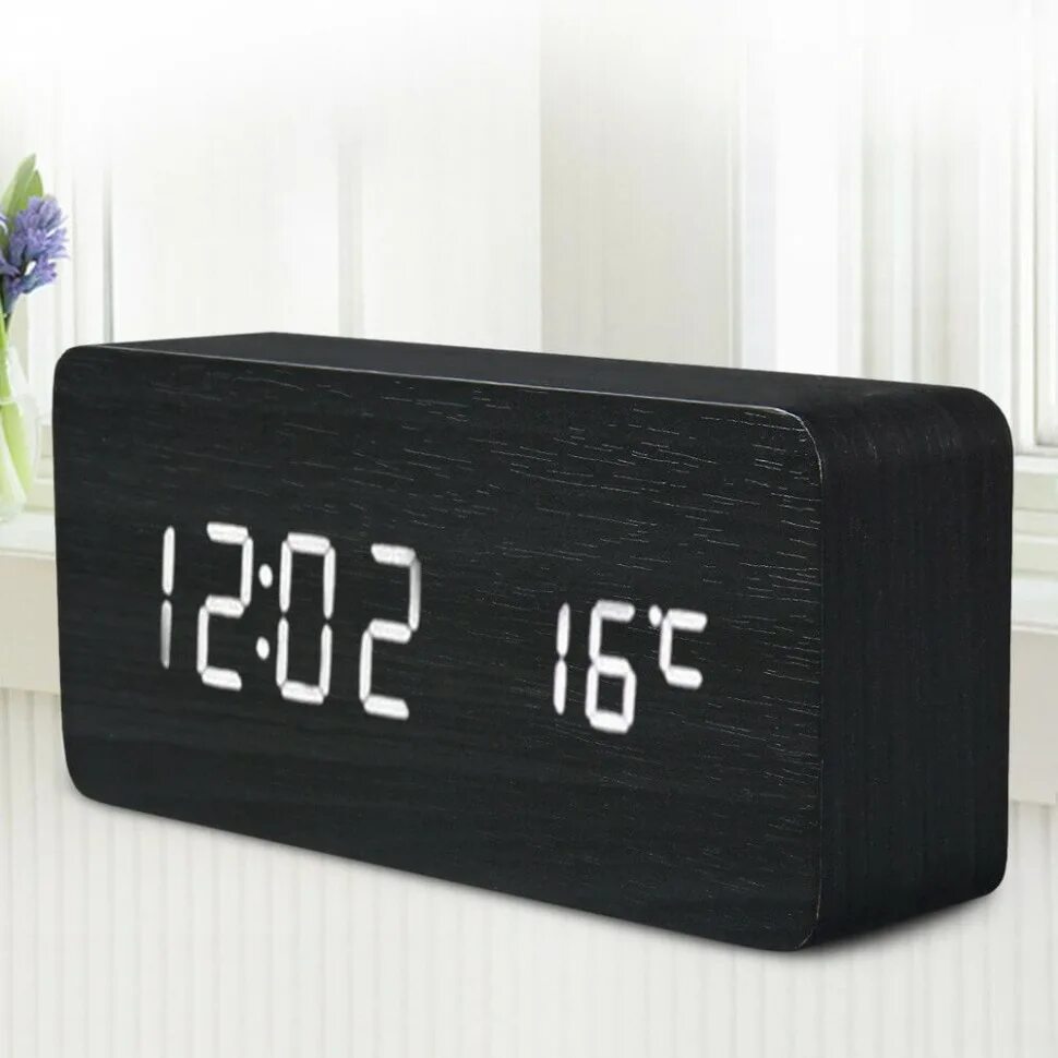 Led будильника. Электронные настольные часы-будильник led Wooden Alarm Clock. Настольные часы led Wooden Clock электронные. Деревянные настольные led часы с термометром SLT-6035. Электронные часы под дерево.