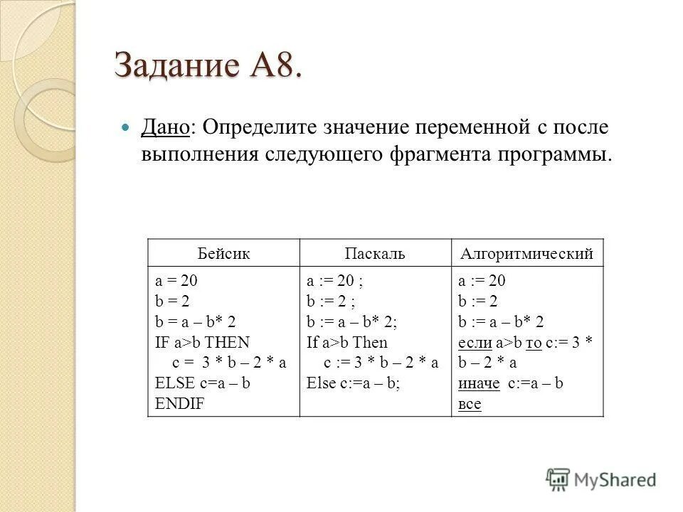 C после переменной. После выполнения фрагмента программы. определите значение переменной с после выполнения программы. определите значение переменной после выполнения фрагмента программы. определите значение переменной с после выполнения фрагмента.