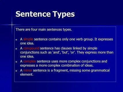 Types of sentences in english