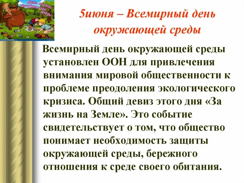 Почему важен праздник день окружающей среды