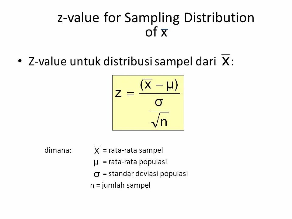 Z value. Negative z value.