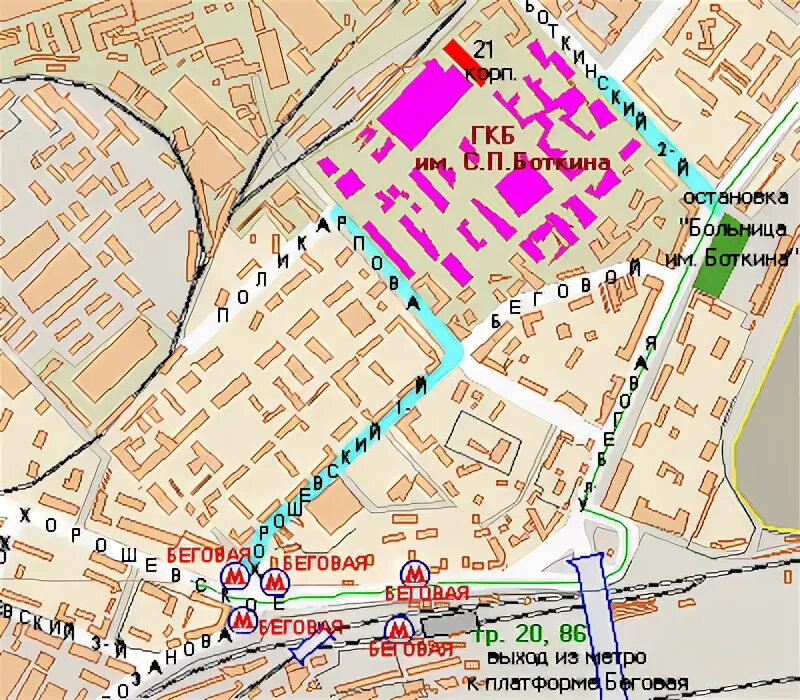 Как доехать до боткинской больнице транспортом