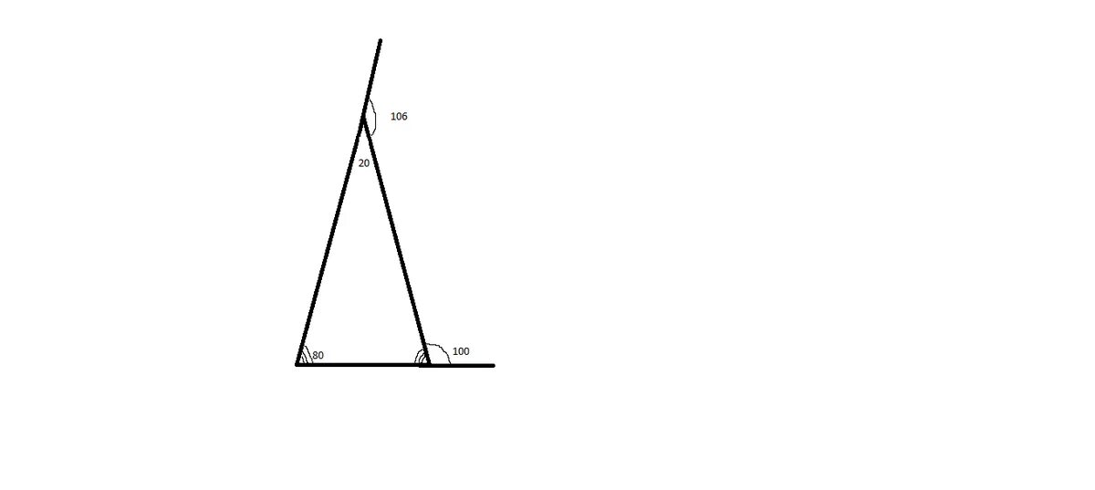 В любом равнобедренном треугольнике внешние углы