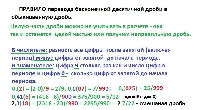 1 18 в десятичной. Перевести бесконечную десятичную дробь в обыкновенную. Перевести в бесконечную периодическую десятичную дробь. Перевести в обыкновенную дробь 1,1(3). Как перевести периодическую десятичную дробь в обычную.