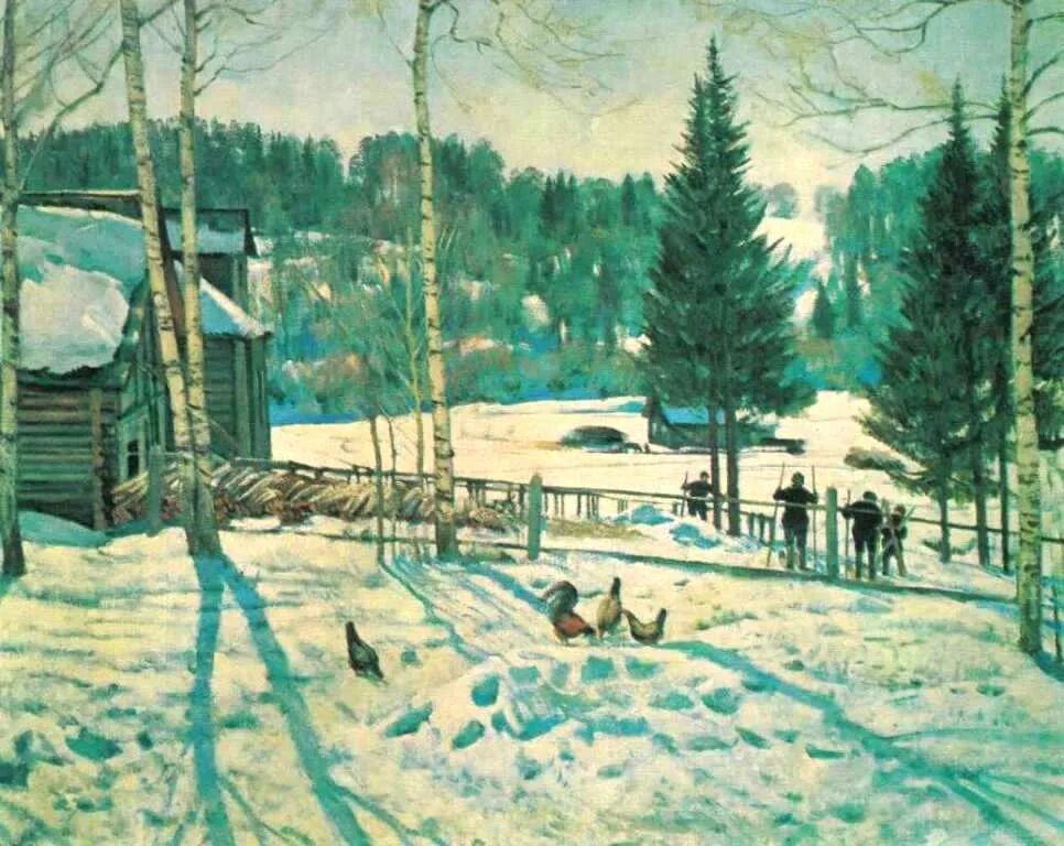 Юон картины. Юон Константин Федорович. Константин Фёдорович Юон пейзаж. Константин Фёдорович Юон конец зимы. Константин Юон зима.