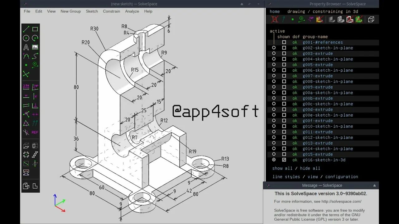 Solvespace. Solvespace linux. sketch engine. reference software.