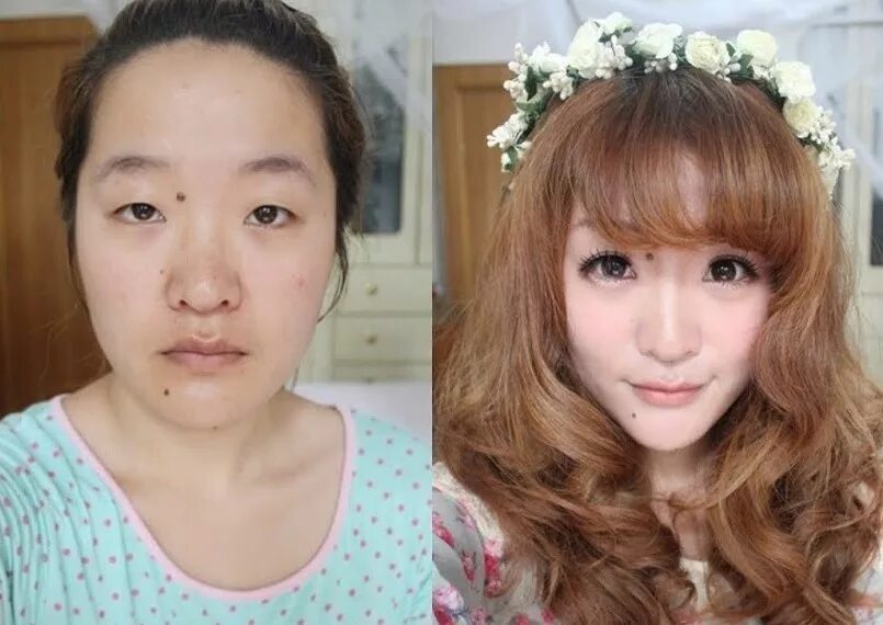 Как быть похожей на русскую. Кореянки до и после макияжа. Японки без макияжа. Японки до и после макияжа. Японский макияж до и после.