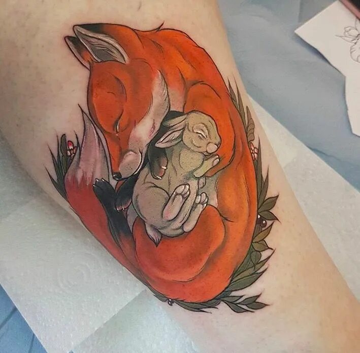 Тату лиса. Тату лис и лиса. Тату кролик. Тату лисы. Тату лиса для девушек.