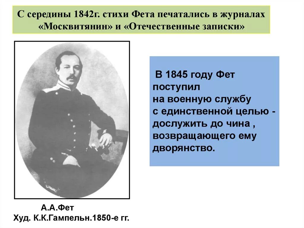 Названия стихотворений фета. Отечественные Записки Фет 1850. Фет Военная служба. Интересные факты о фете.