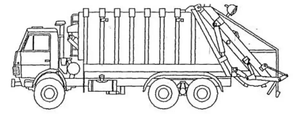 Распечатать мусоровоз. Мусоровоз БМ-53229 чертеж. Мусоровоз КАМАЗ БМ 53229. БМ-53229. КАМАЗ 53229 15 мксн-12,6-01 мусоровоз.