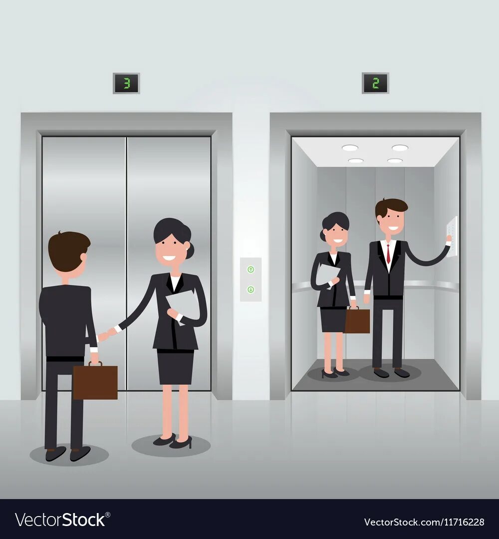 Человек поднимается в лифте совершается ли работа. Лифт мультяшный. лифт иллюстрация. презентация в лифте. люди в лифте вектор.