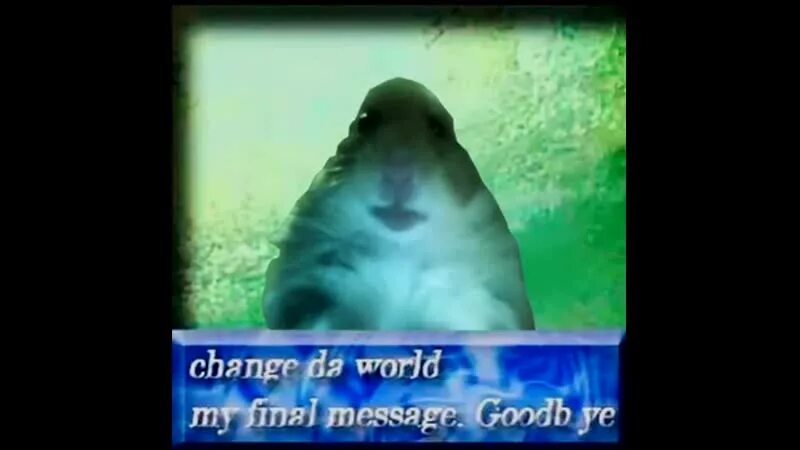 This is my final. Change the world my final message goodbye. my final message change da world. change da world my final message goodbye мем. change the world my final message мем.