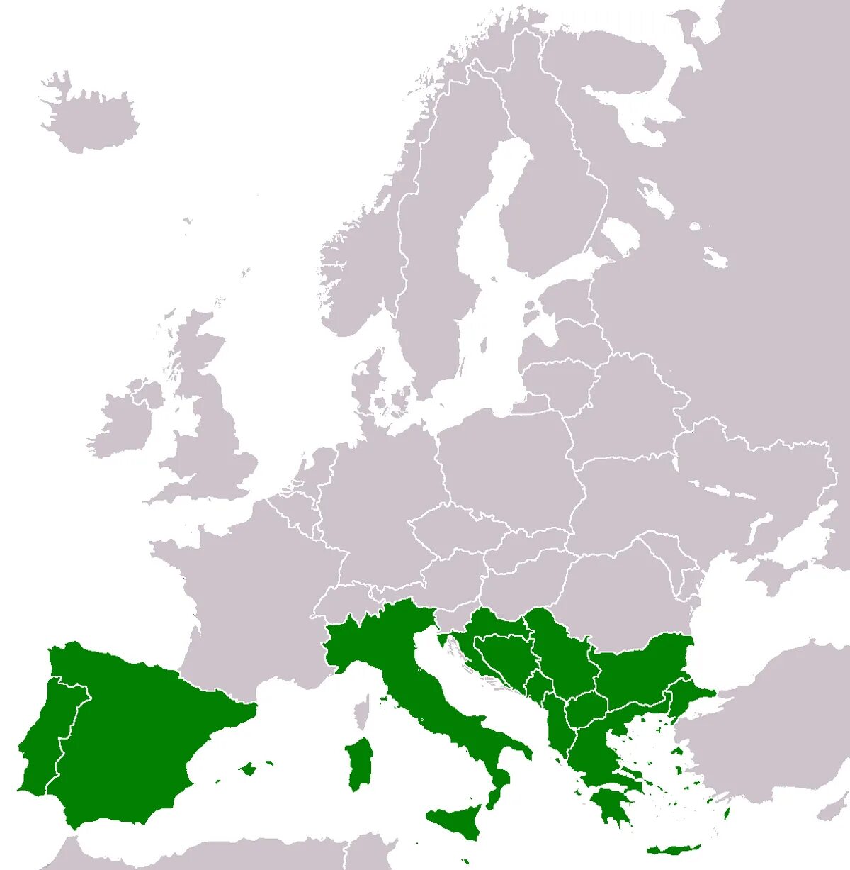 Южная Европа на карте. Северная и Южная Европа. Страны Южной Европы на карте. Границы Южной Европы.