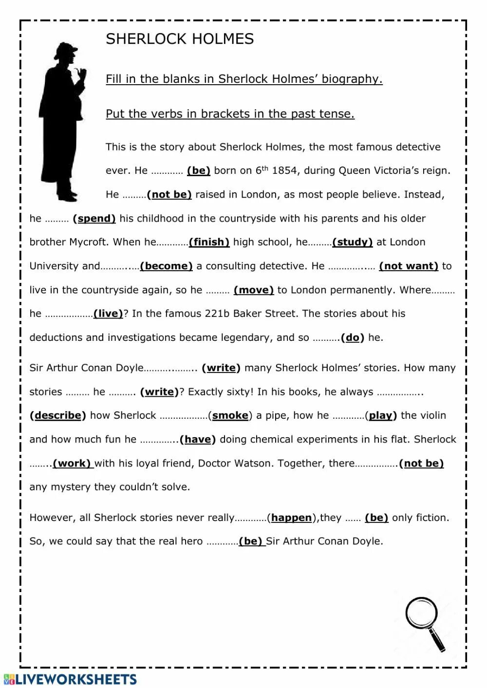 Выберите правильную форму прилагательного sherlock holmes was. Sherlock holmes worksheets. задания sherlock holmes.