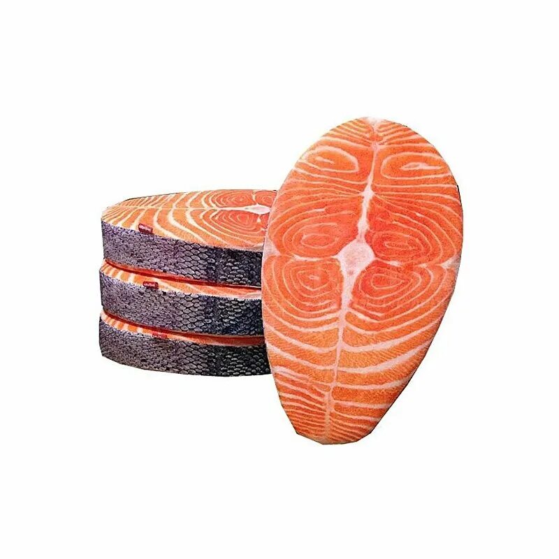 Стейк семги на подушке. Мягкая игрушка стейк. Плюшевый лосось. Подушка стейк лосося. Подушка в виде лосося.