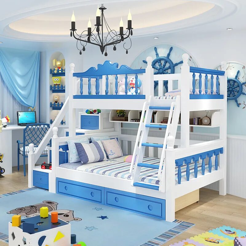Кровать 7 дом. Детские двухъярусные кровати. Двухэтажная кровать для детей. Детская двухэтажная кровать морской стиль. Двухъярусная кровать в морском стиле.