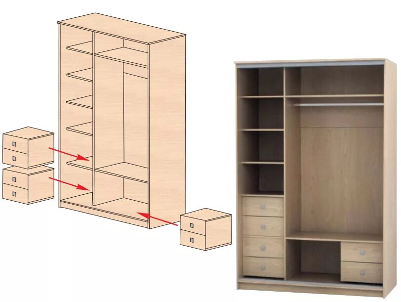 Шкаф без корпуса. Корпус шкафа купе. Блок ящиков для шкафа купе. Корпус шкафа ЛДСП. Стенки корпуса шкафа.