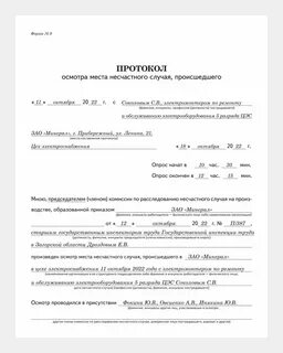Протокол осмотра места происшествия это