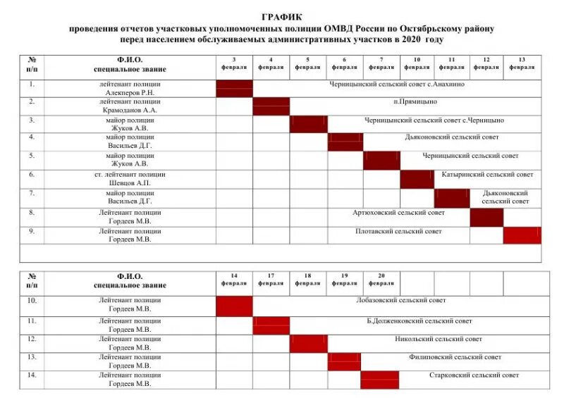 График проведения конкурсов. График проведения конкурсов