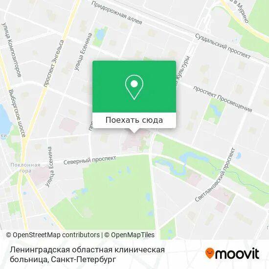 Больница на луначарского метро