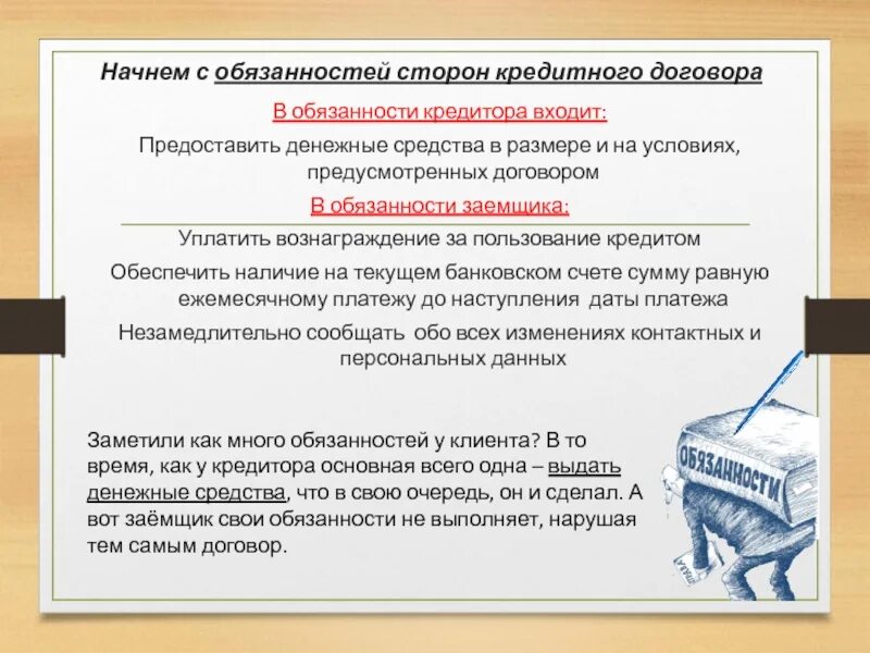 Содержание и ответственность по договорам. Стороны кредитного договора. ответственность сторон по кредитному договору.