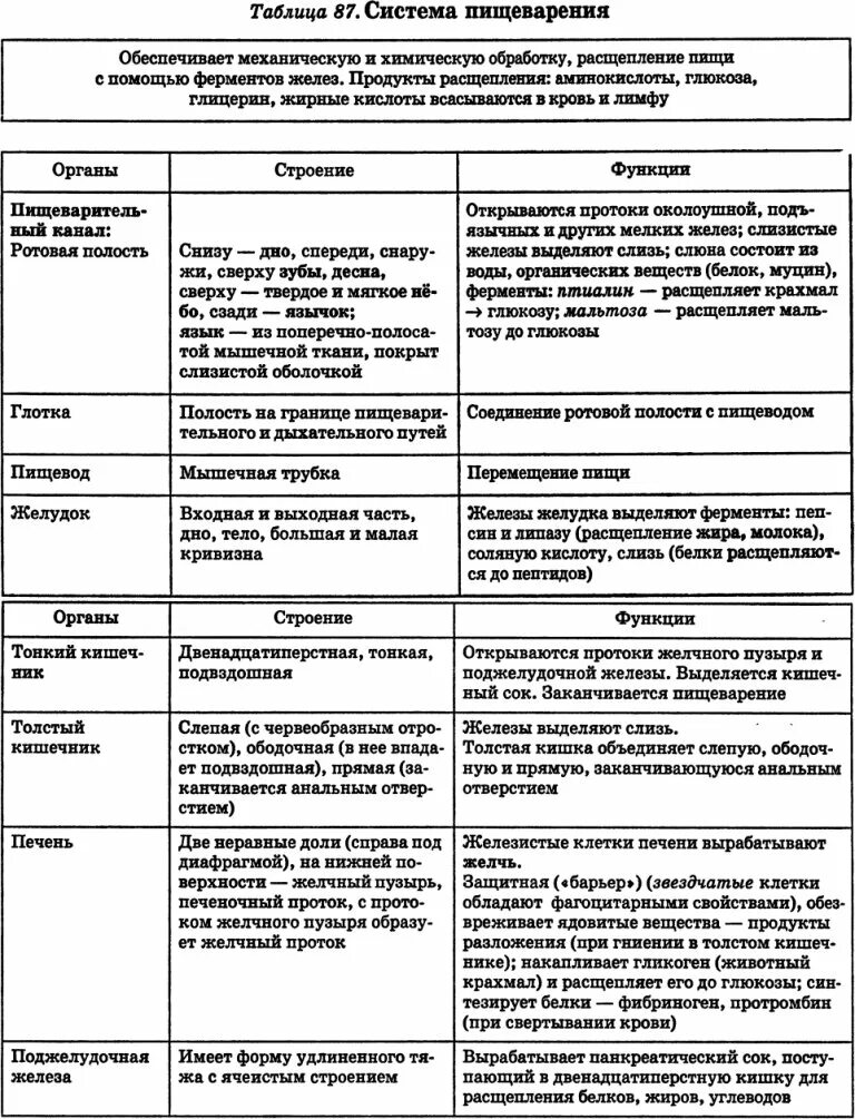 Строение и функции пищеварительной системы таблица. Строение и функции органов пищеварительной системы таблица. Таблица по биологии пищеварительная система человека. Таблица органы пищеварения их строение и функции.