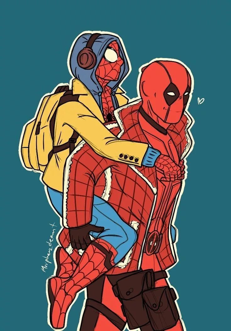 Spideypool. Дэдпул и человек паук. Дэдпул и человек паук шипп. Дэдпул и человек паук арты. Питер Паркер и Дэдпул комиксы.