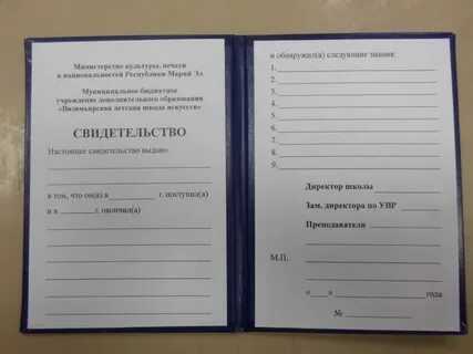 Свидетельство школа
