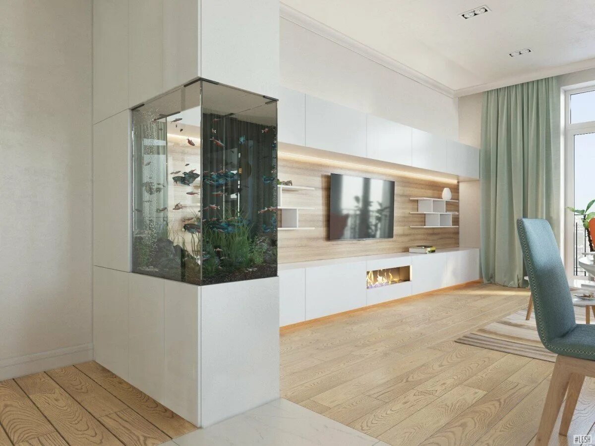 Аквариум в интерьере частного дома (реальные фото) - AquaWorks