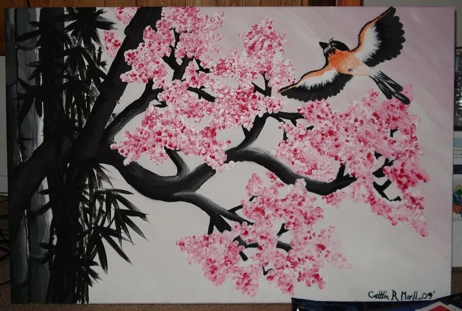 Изо сакура. Сакура рисунок. Дерево Сакуры красками. Ветка Сакуры для рисования. Японская живопись Сакура.