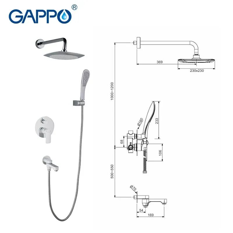 Смесители для душа g. Душевой комплект Gappo g7148-8. Душевая система Gappo g7117-8. G7117-8 душевая система Gappo хром/белый. Смеситель Gappo g7117-6.