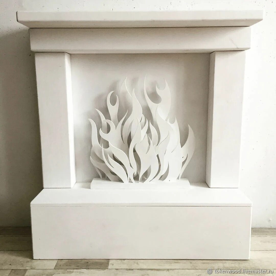 Бутафорский камин. Новогодний камин с подсветкой. Декоративный камин из картона. Камин из пенопласта. Элемент камина 1.