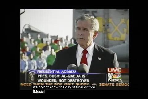 George Bush making an announcement on MSNBC. 