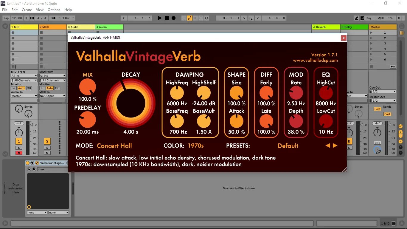 Valhallavintageverb 1. Вальхалла винтаж реверб. 7. 1. 7.