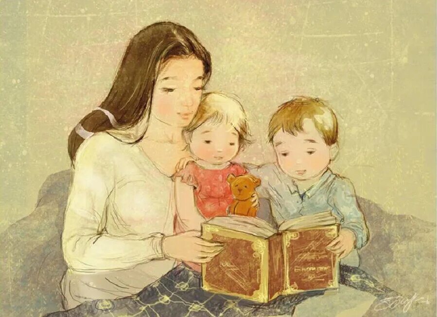 Чтение сказок. Мама и ребенок иллюстрация. Иллюстрации к книгам для детей. Мама читает книгу ребенку. Ребенок читает стих маме